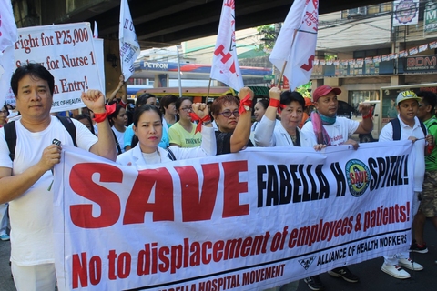 Protest against closing of maternity hospital